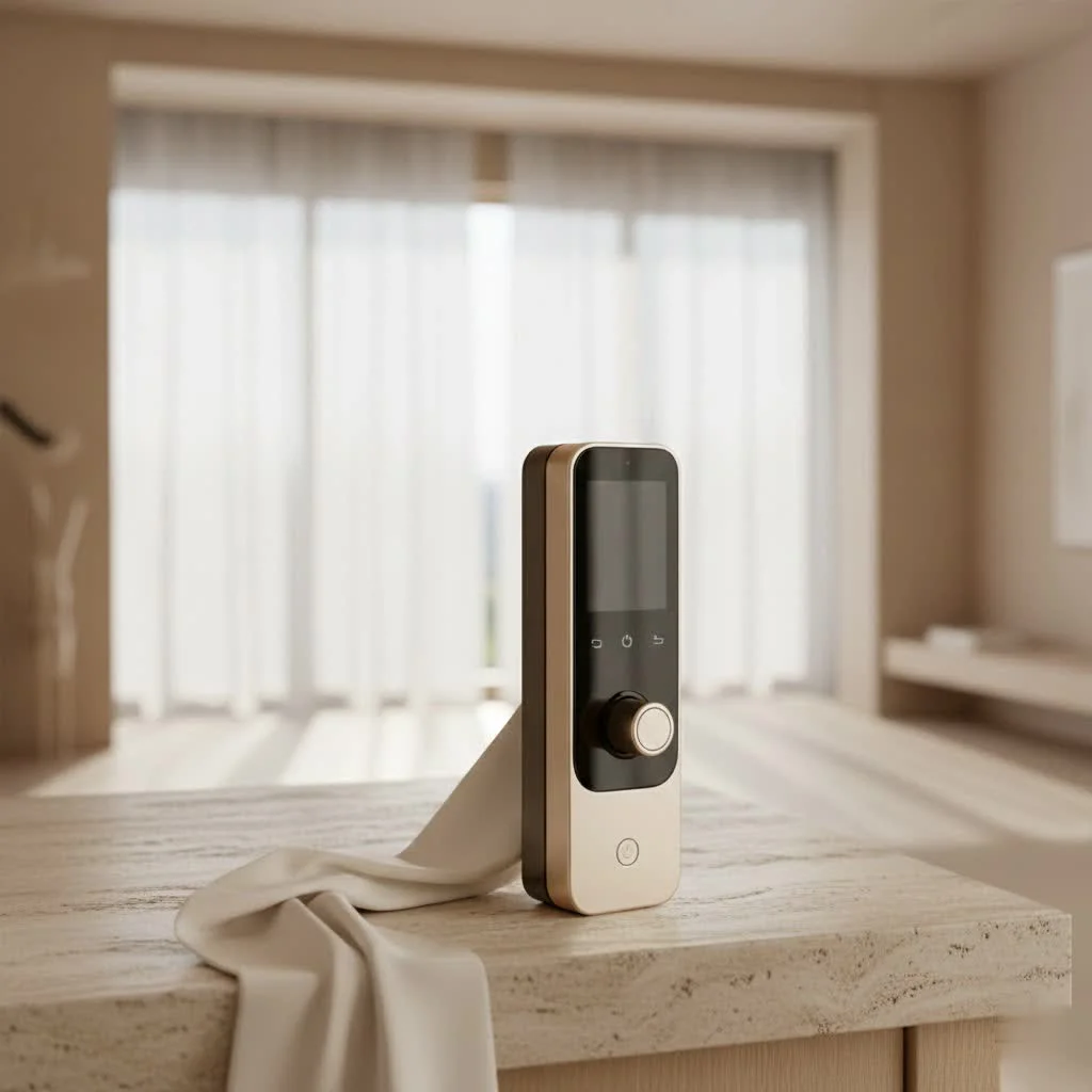 Smart lock deadbolt and handle combo on a modern front door