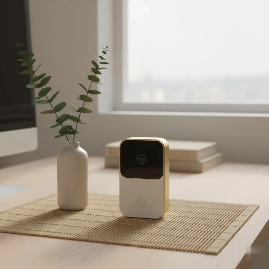 Baldwin smart lock on a wooden door
