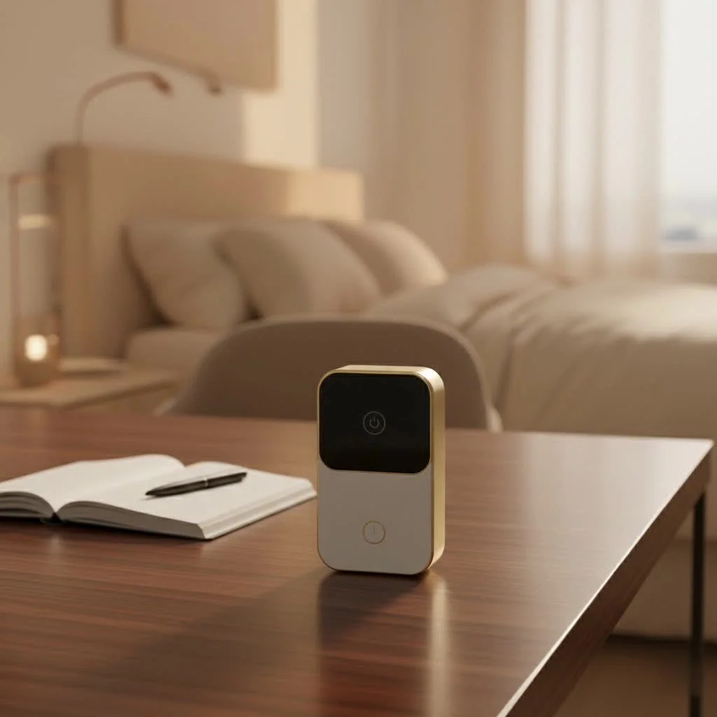 Smart lock on a modern sliding glass door