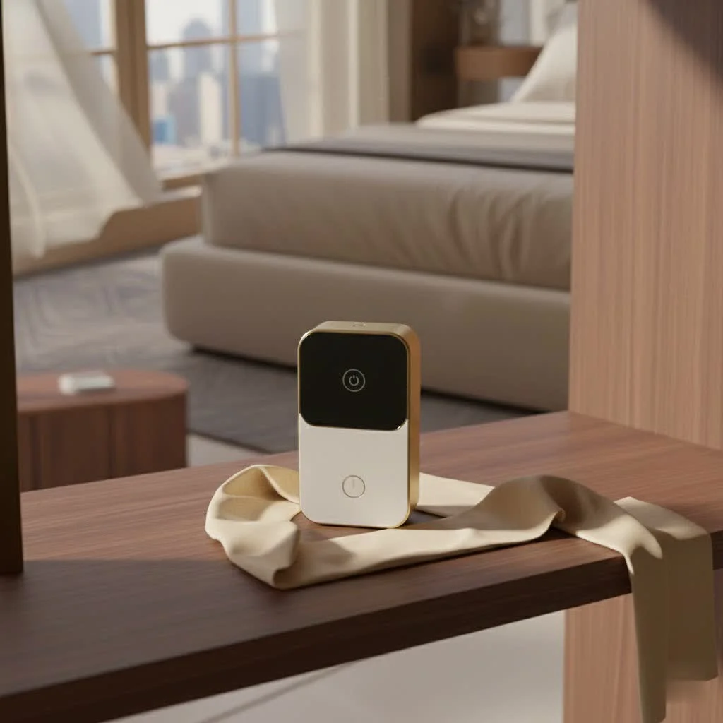 August Smart Lock on a wooden door