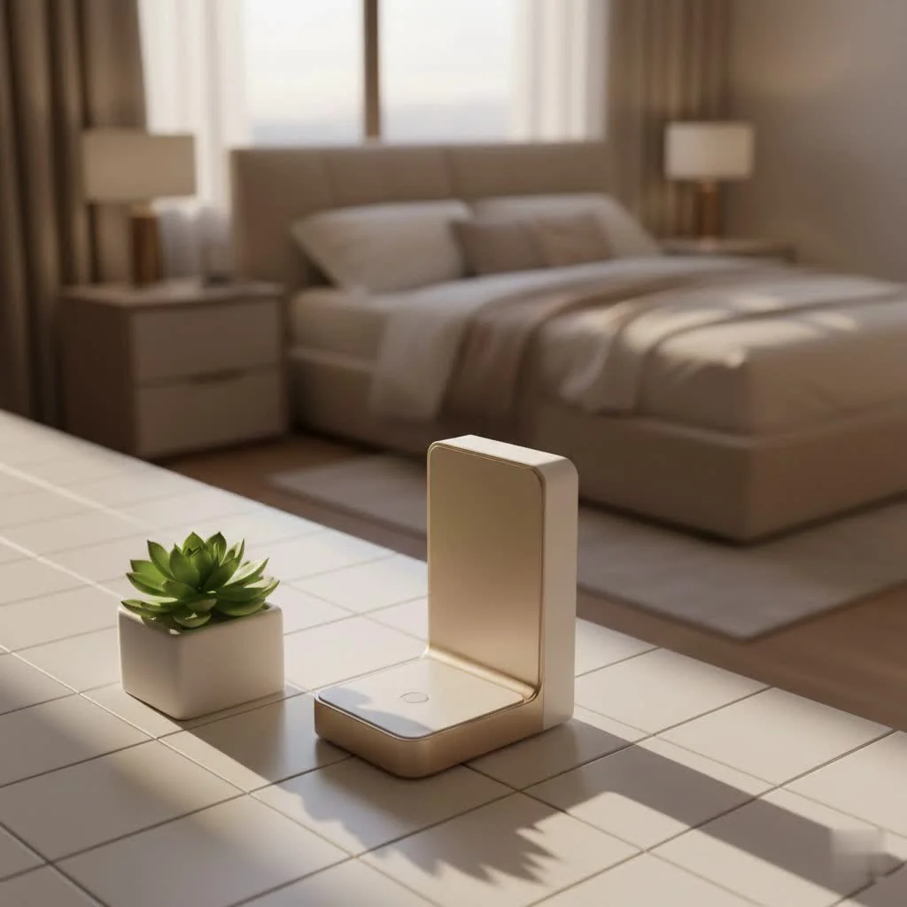 Smonet smart lock on a modern wooden door
