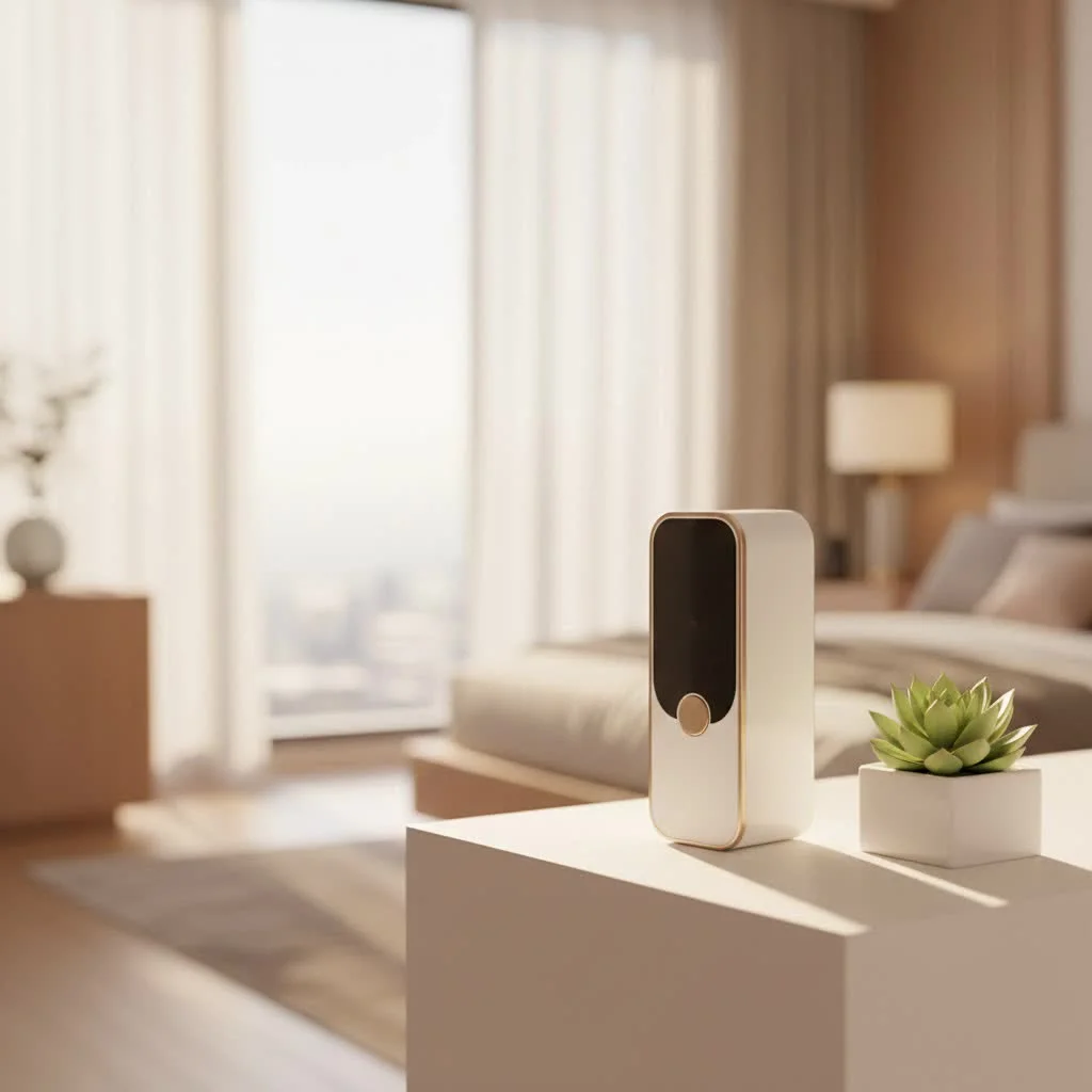 Smart lock on a modern front door