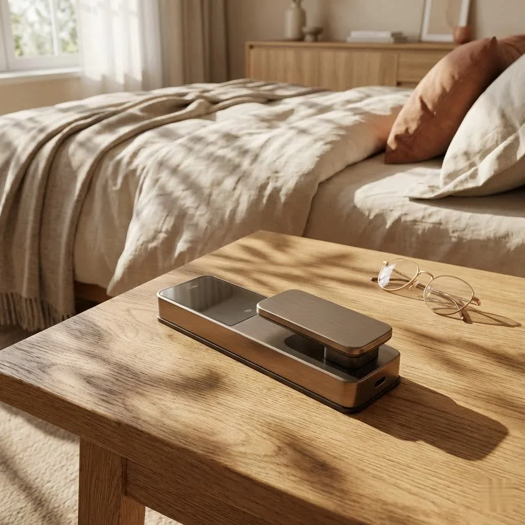 Modern WiFi smart lock on a wooden door